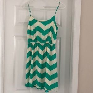 Green & white chevron sundress